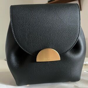 Polene Numero Un Mini in black textured leather